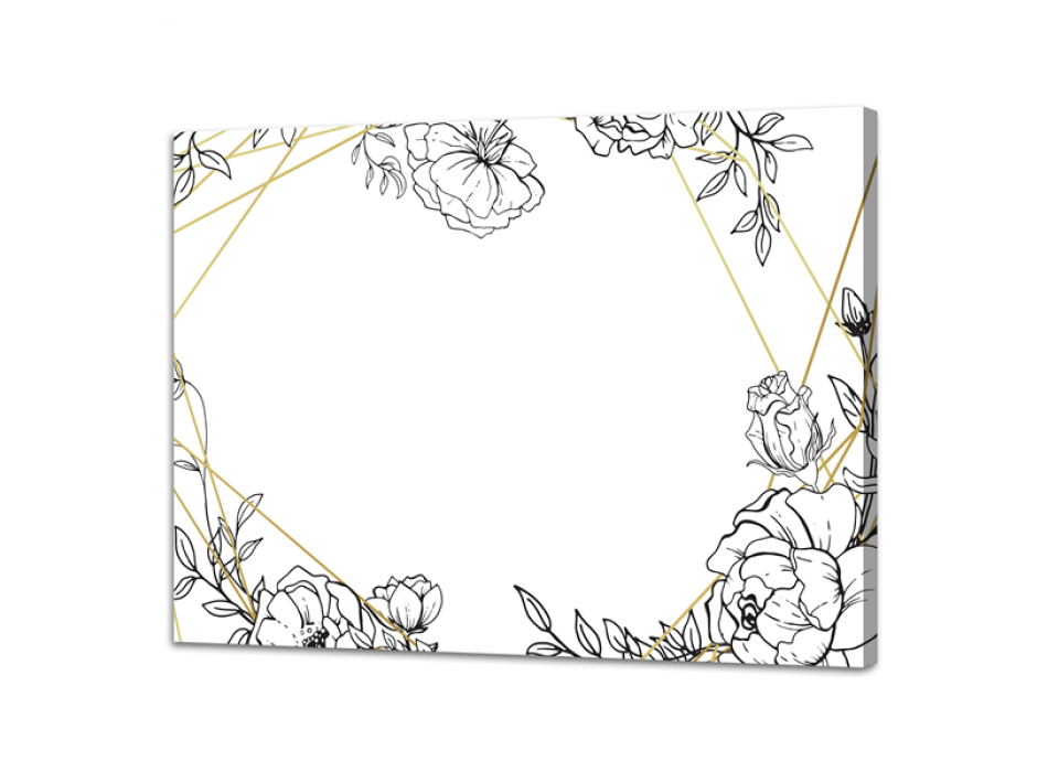 Svarta tavlan LINJER OCH BLOMMOR G6842 PINTDECOR