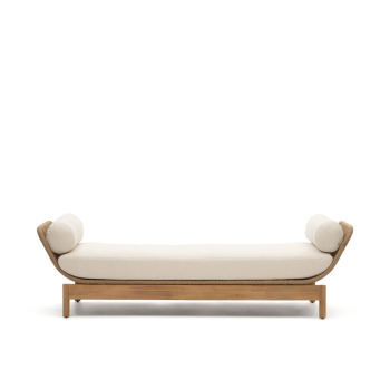 Catalina beige solstol i rep och massivt FSC-akacieträ