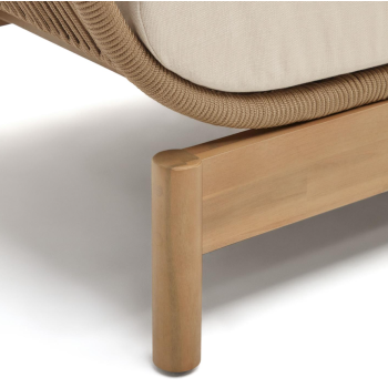Catalina beige solstol i rep och massivt FSC-akacieträ
