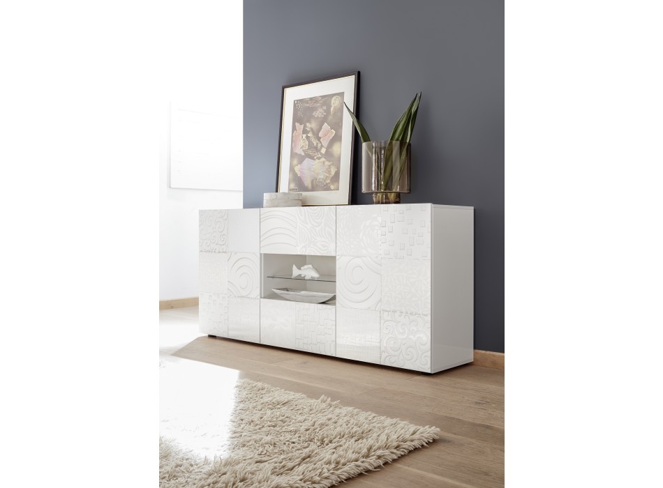 MIRO skänk med 2 dörrar och 2 lådor, 181x84x43 cm, vit