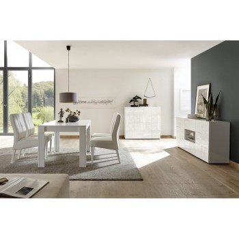 MIRO skänk med 2 dörrar och 2 lådor, 181x84x43 cm, vit