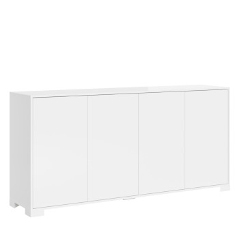 Lumina Blank Vit Skänk/TV-bänk/Hög Skänk - Skänk med 4 dörrar 172x40x83 cm Lumina Blank Vit