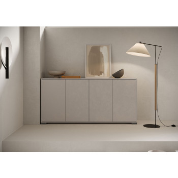 Lumina Blank Vit Skänk/TV-bänk/Hög Skänk - Skänk med 4 dörrar 172x40x83 cm Lumina Blank Vit
