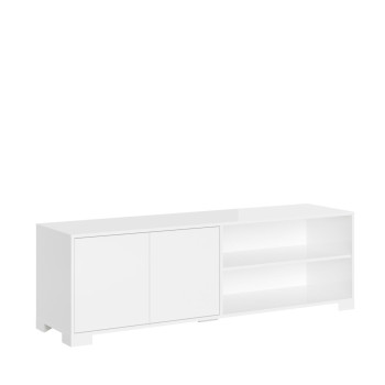 Lumina Blank Vit Skänk/TV-bänk/Hög Skänk - TV-bänk med 2 dörrar och öppet fack 150x40x40 cm Lumina Blank Vit