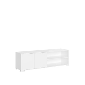 Lumina Blank Vit Skänk/TV-bänk/Hög Skänk - TV-bänk med 2 dörrar och öppet fack 150x40x40 cm Lumina Blank Vit
