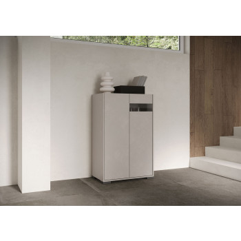 Skänk / TV-bänk / Hög skänk Riflesso vit blank - Hög skänk 2 dörrar 70x35x110 cm Riflesso vit blank