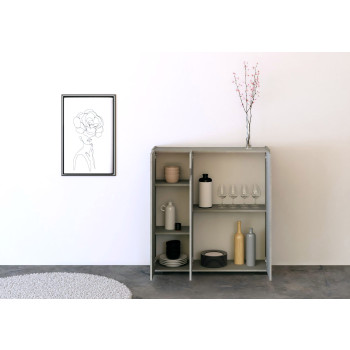 Skänk / TV-bänk / Hög skänk Riflesso vit blank - Hög skänk 3 dörrar 103x35x110 cm Riflesso vit blank