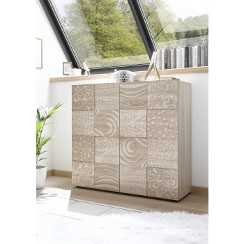 MIRO skåp med 2 dörrar 121x111x43 cm ekfärg