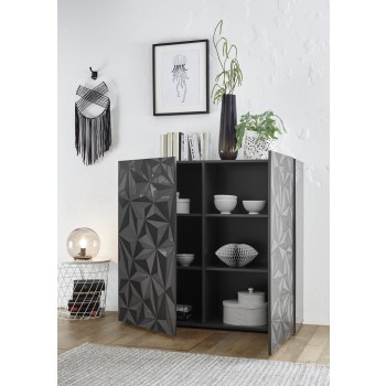 PRISMA-skåp med 2 dörrar, svart färg