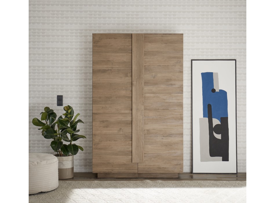 JUPITER 2-dörrars möbleringsskåp 121x44x193 cm valnötsfärgad