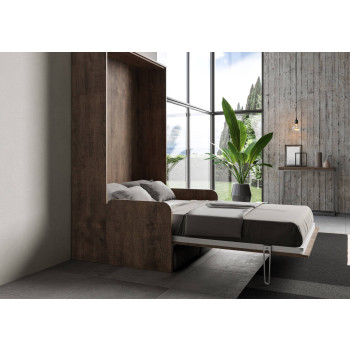 Mod.Kentaro Fransk Soffa - 140 cm vertikal hopfällbar dubbelsäng Kentaro Soffa Vit Ask