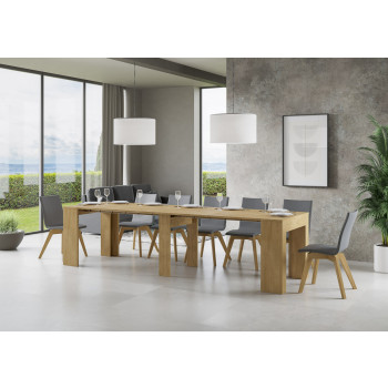 Ny Consolle Extra - Utdragbart konsolbord 90x49/307 cm Extra naturfärgad ek med invändiga förlängningar