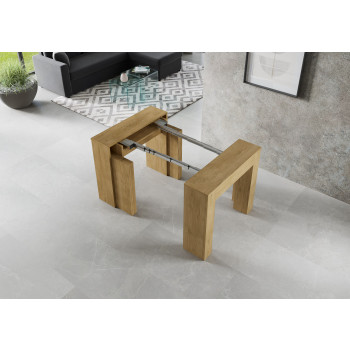 Ny Consolle Extra - Utdragbart konsolbord 90x49/307 cm Extra naturfärgad ek med invändiga förlängningar