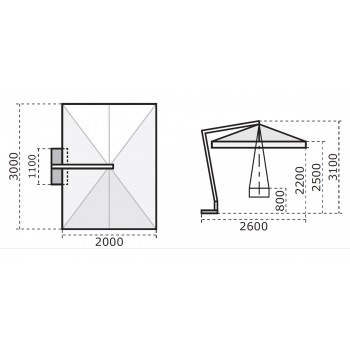 Neapel paraplyarm 2x3 C2030 C3020 Scolaro