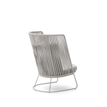 Saconca högryggad utomhusfåtölj i rep och stål