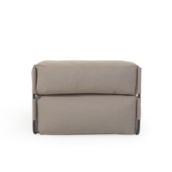 100% fyrkantig modulär soffpuff för utomhusbruk med ryggstöd, grön och svart aluminium, 101 x 101 cm