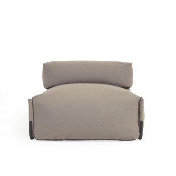 100% fyrkantig modulär soffpuff för utomhusbruk med ryggstöd, grön och svart aluminium, 101 x 101 cm