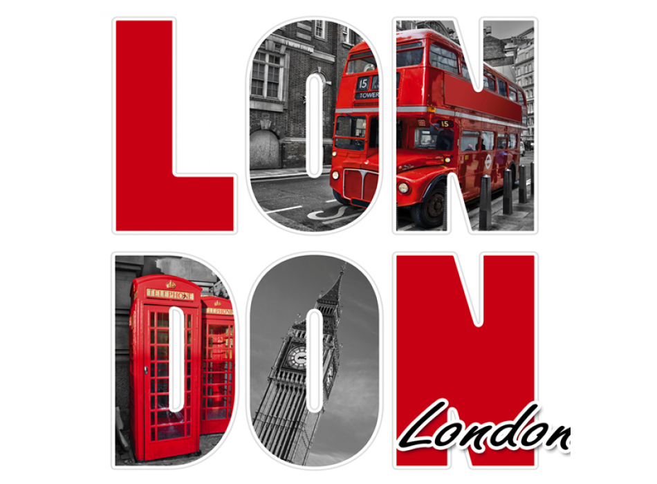 LONDON I BOKSTÄVER målning G2200 PINTDECOR