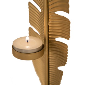 GLAM BLÅDSKULPTUR MED LJUSSTAKE