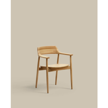 Fondes stol i massiv ek med naturlig finish (FSC Mix Credit).