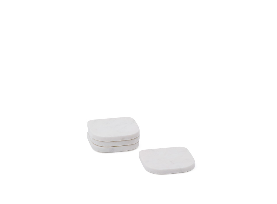 Set med 4 Zera vita marmorunderlägg