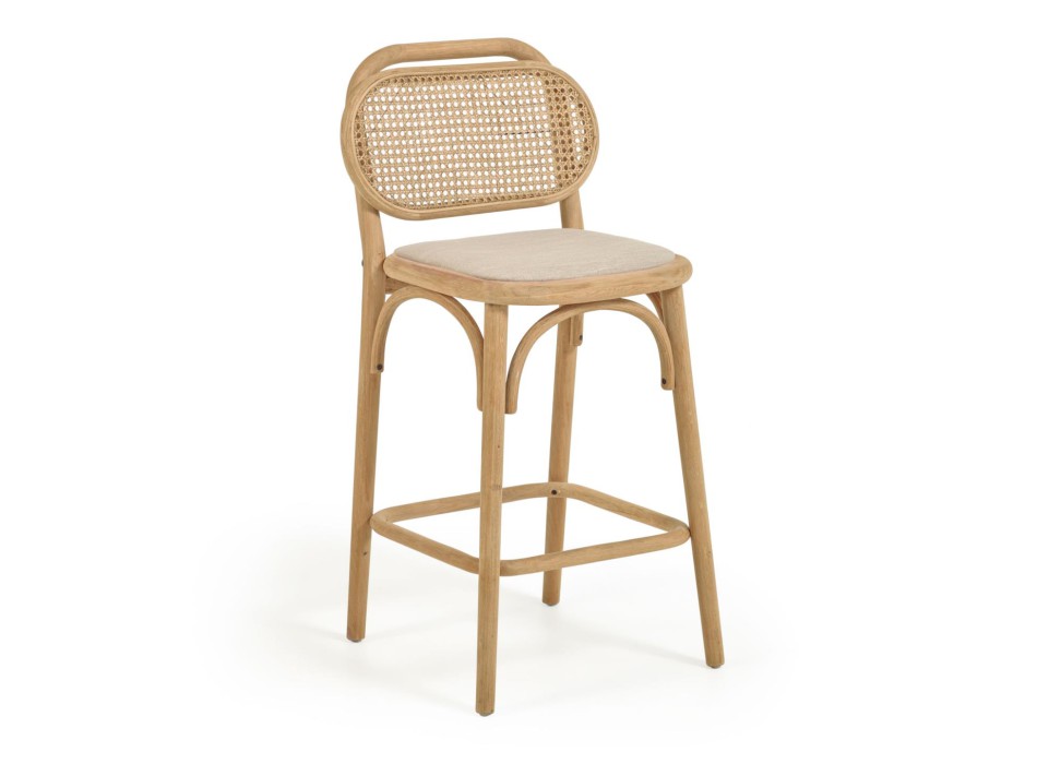 Doriane pall, massiv ek, naturlig finish, stoppad sits, 65 cm