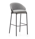 Eamy pall i ljusgrå chenille, askfaner, svart finish, svart metall, 75 cm