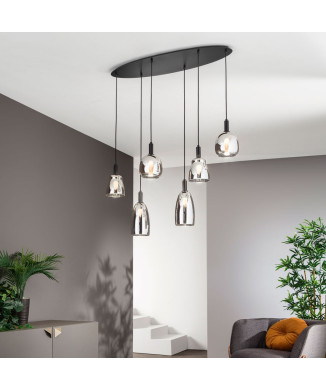 WEIZEN UPPHÄNGNING SVART 6XE14 101X34X150CM