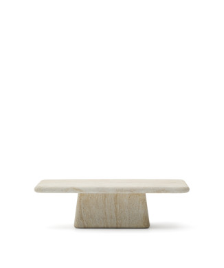 Drasi soffbord i betong med travertinfinish, 140 x 70 cm