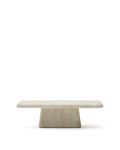 Drasi soffbord i betong med travertinfinish, 140 x 70 cm