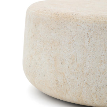 Drasi soffbord i betong med travertineffekt, Ø 90 cm