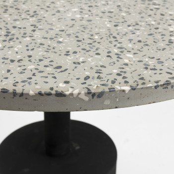 Delano soffbord i grå terrazzo och stålben
