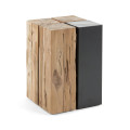 Kwango soffbord i massiv teak och metall 29 x 45 cm