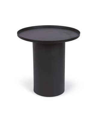 Fleska runt soffbord i svart metall Ø 45 cm