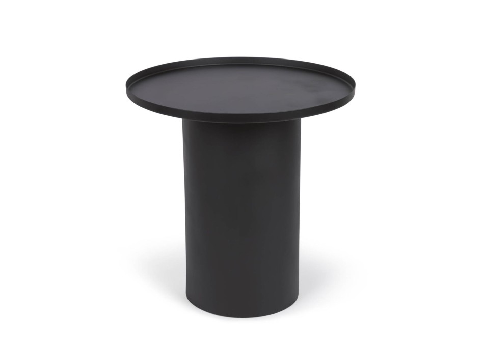 Fleska runt soffbord i svart metall Ø 45 cm