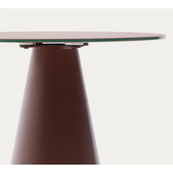 Wilshire soffbord i härdat glas och målad metall, Ø 50 cm