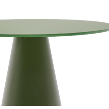 Wilshire soffbord i härdat glas och målad metall, Ø 50 cm