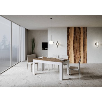 Bibi Bord - Utdragbart bord 90x160/220 cm Bibi Mix Spatel Vit topp - Spatel Antracitbas