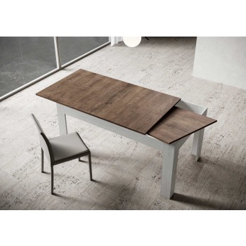 Bibi Bord - Utdragbart bord 90x160/220 cm Bibi Mix Spatel Vit topp - Spatel Antracitbas