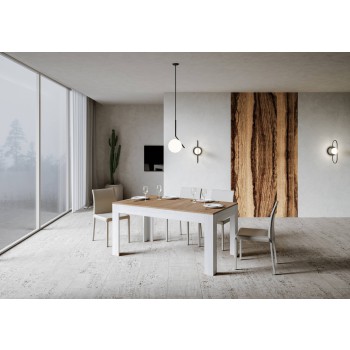 Bibi Bord - Utdragbart bord 90x160/220 cm Bibi Mix Spatel Vit topp - Spatel Antracitbas