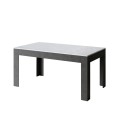 Bibi Mix utdragbart bord 90x160/220 cm, Spatel vit topp - Spatel antracit bas