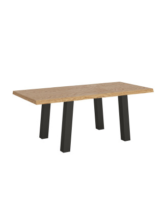 Brobord = Svalen Barked Massivt Trä - Fast Bord 90x180 cm Svalen Barked Ek med Antracitben