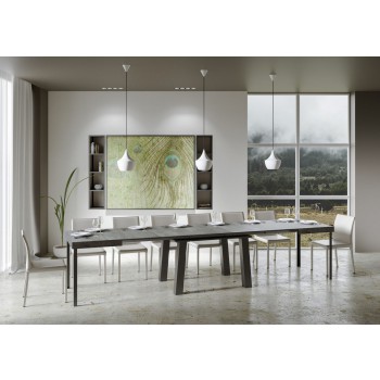 Bridgebord - Utdragbart bord 90x160/420 cm Bridge Vit Ask Antracit stomme