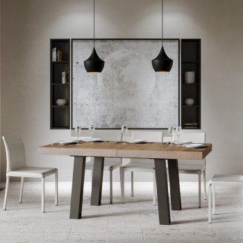 Bridgebord - Utdragbart bord 90x180/284 cm Bridge Vit Ask Antracit stomme