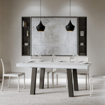 Bridgebord - Utdragbart bord 90x180/284 cm Bridge Vit Ask Antracit stomme