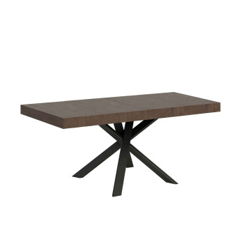 Clerk Premium bord med antracitfärgade ben D.90 - Utdragbart bord 90x90/194 cm Clerk Premium vit askskiva - antracitfärgade ben