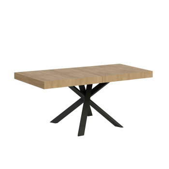 Clerk Premium bord med antracitfärgade ben D.90 - Utdragbart bord 90x90/194 cm Clerk Premium vit askskiva - antracitfärgade ben