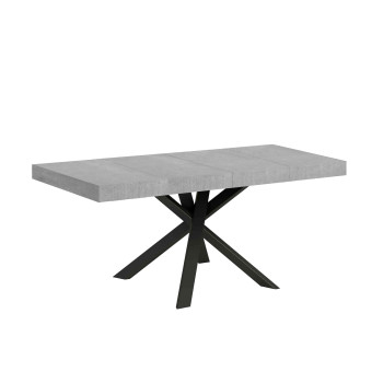 Clerk Premium bord med antracitfärgade ben D.90 - Utdragbart bord 90x90/194 cm Clerk Premium vit askskiva - antracitfärgade ben