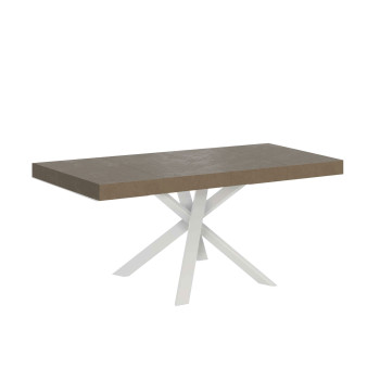 Clerk Premium bord med vita ben D.90 - Utdragbart bord 90x90/194 cm Clerk Premium med vit askskiva - Vita ben