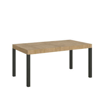 Everyday Premium bord med antracitfärgade ben D.90 - Utdragbart bord 90x130/390 cm Everyday Premium Vit Ask med antracitfärgade ben